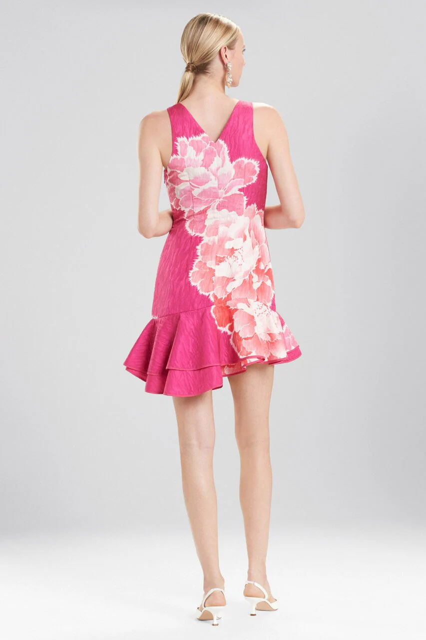 Peony Jacquard Ruffle Hem Dress - Image 2