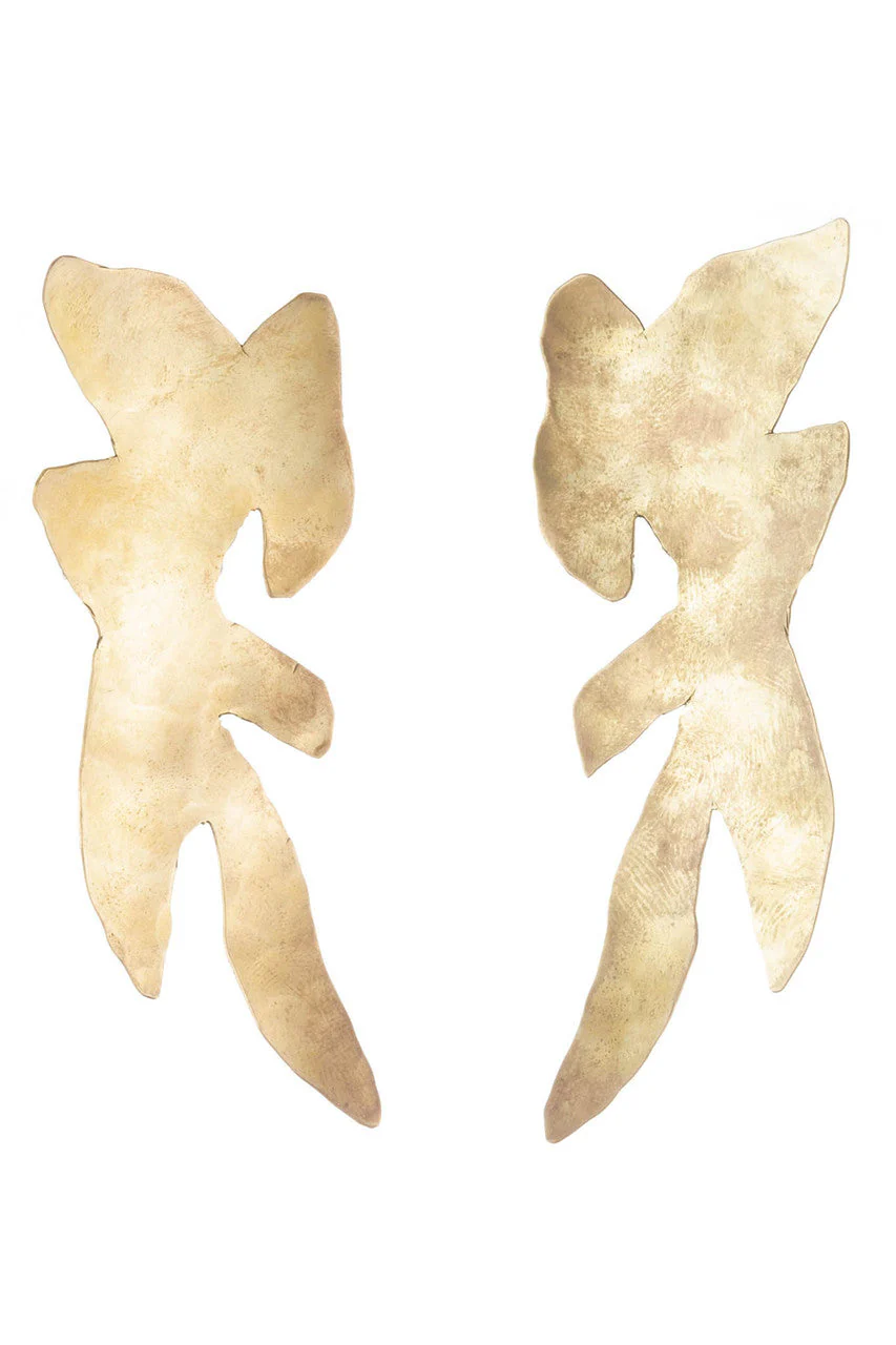 Plated Brass Abstract Earrings - Image 2