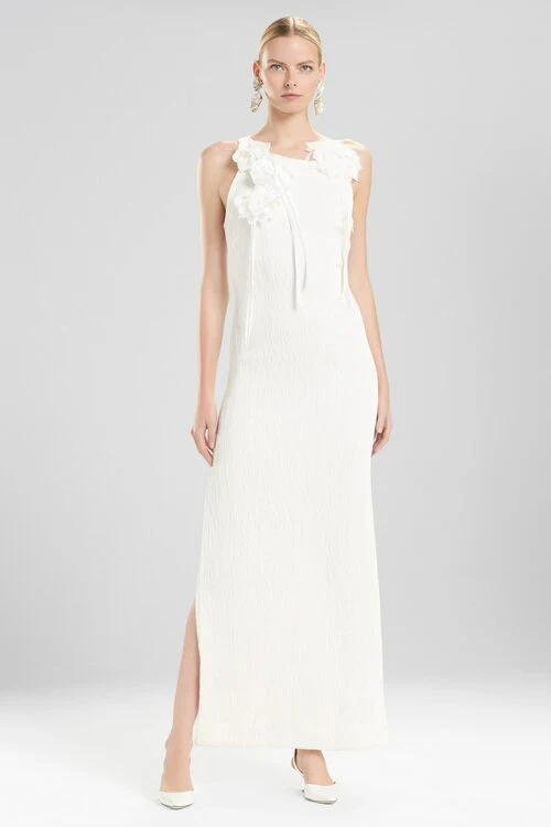 Plisse Gown With Corsage - Image 9
