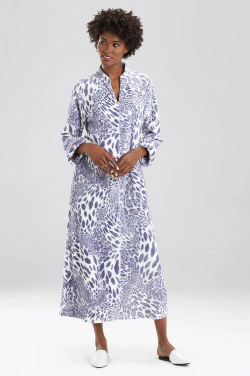 Plush Leopard Zip Caftan