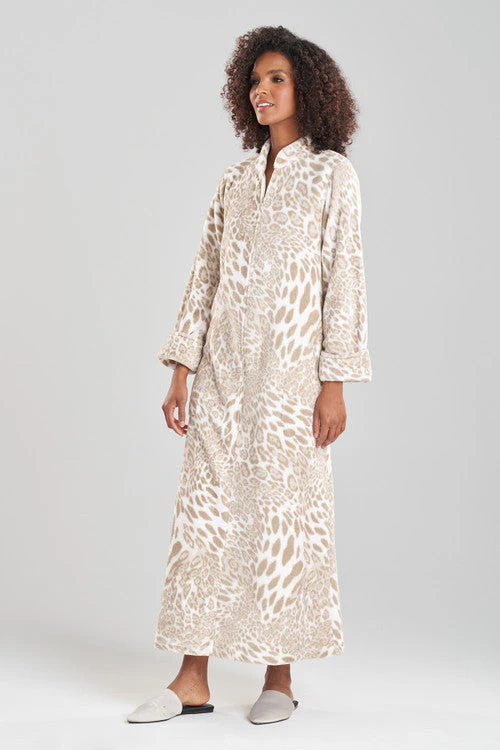 Plush Leopard Zip Caftan