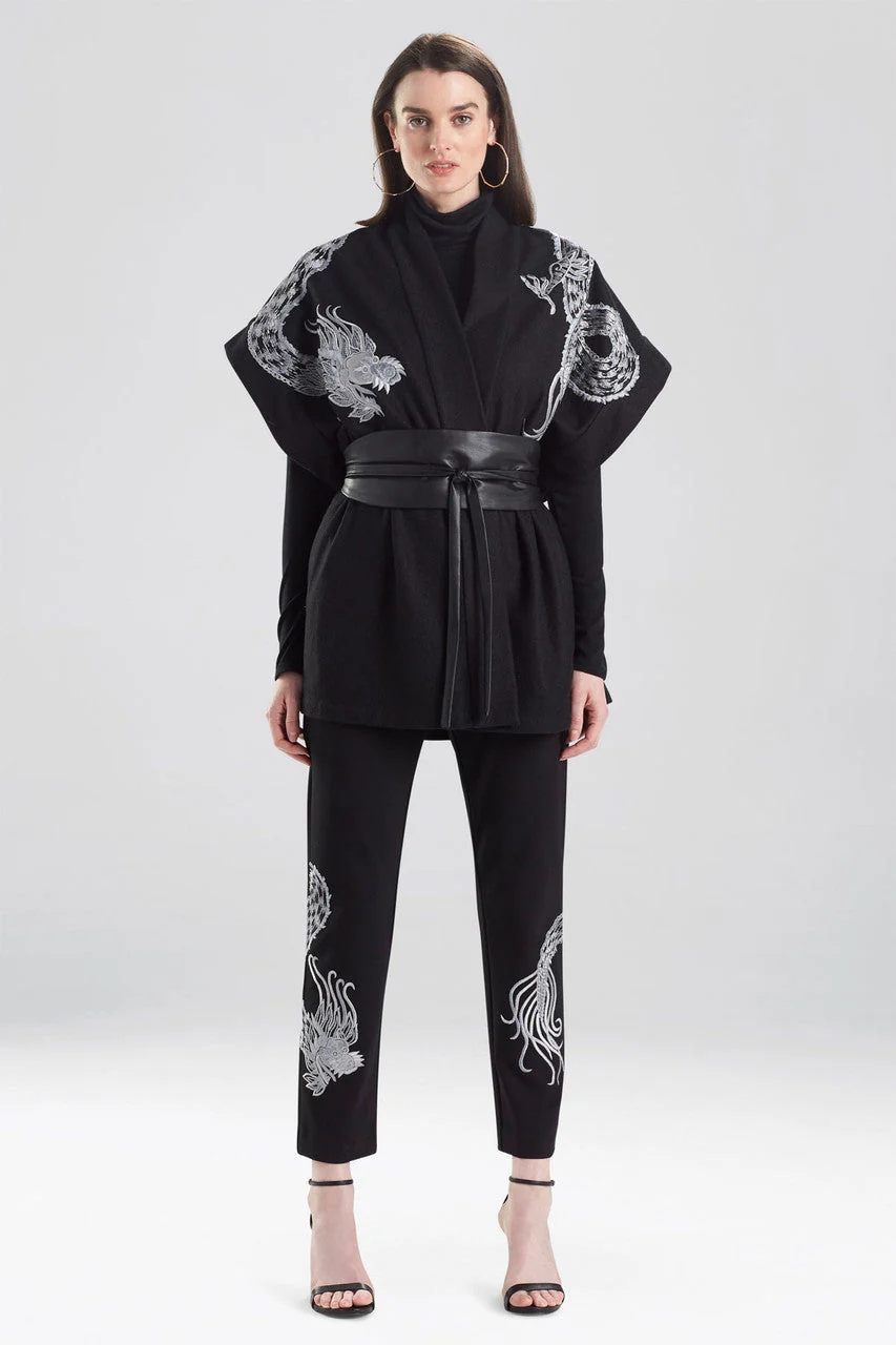 Ponte Dragon Embroidery Kimono Topper - Image 4
