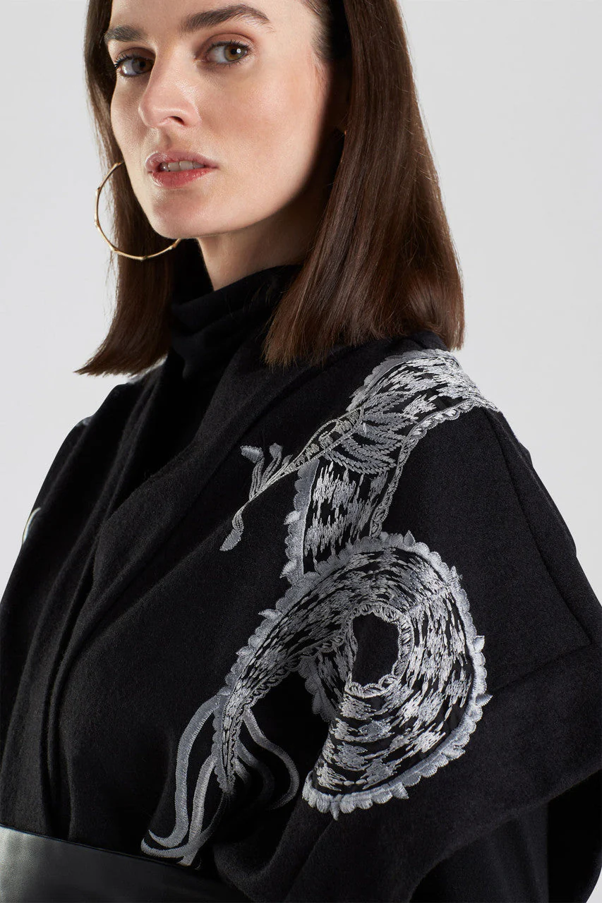 Ponte Dragon Embroidery Kimono Topper - Image 5