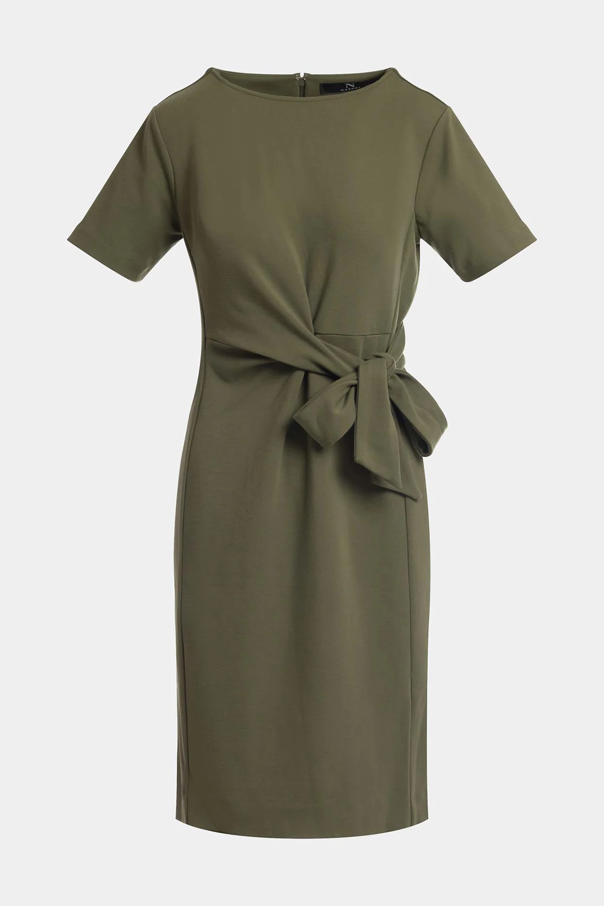 Ponte Knit Front Tie Sheath Dress - Image 3
