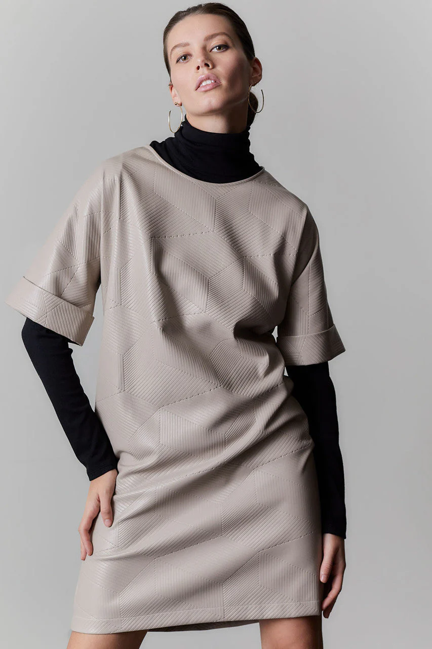 Prism Faux Leather T-Shirt Dress - Image 4