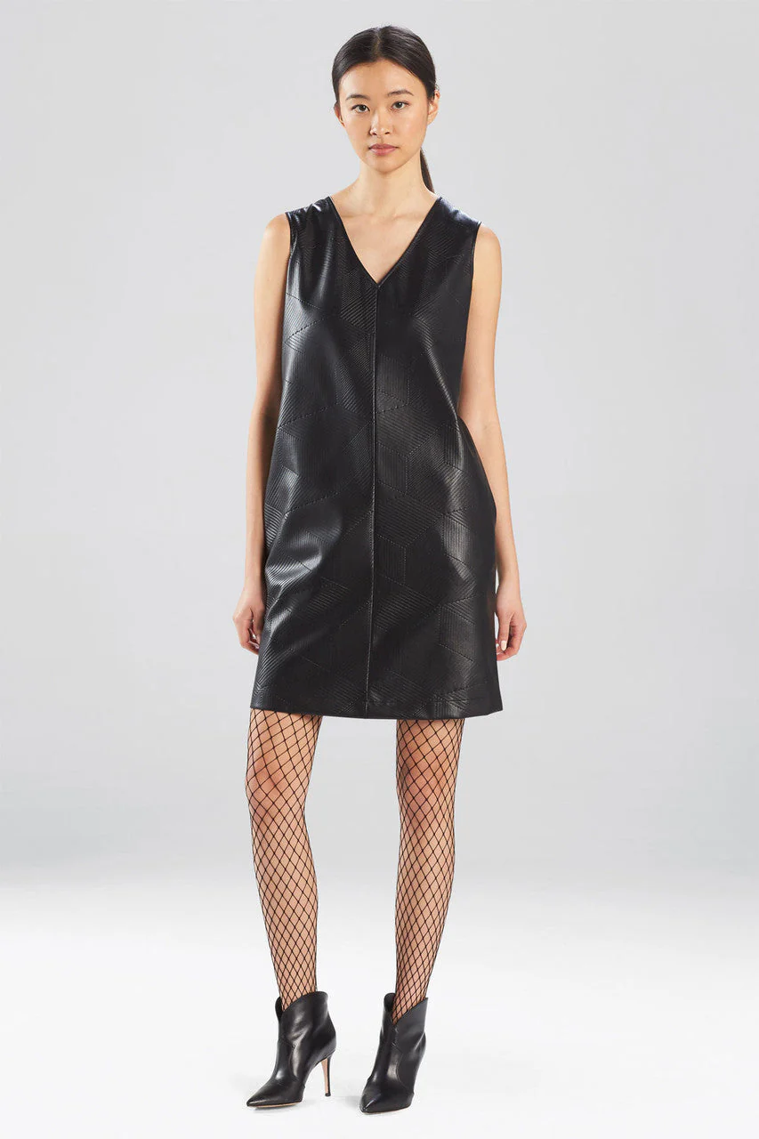 Prism Faux Leather V-Neck Dress - Image 2