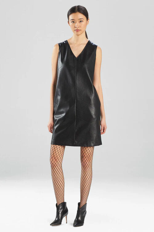 Prism Faux Leather V-Neck Dress - Image 6