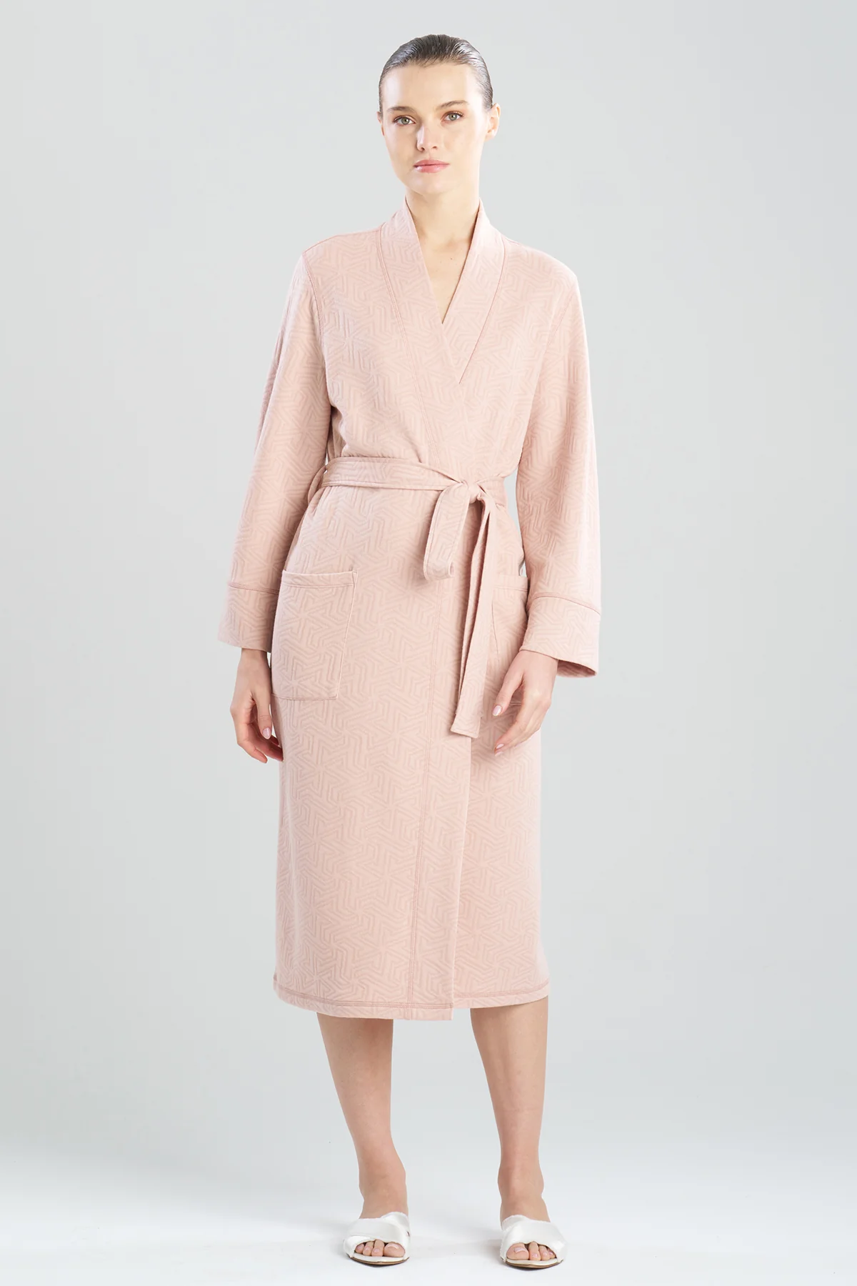 Quilted Geo Knit Jacquard Robe - Image 2