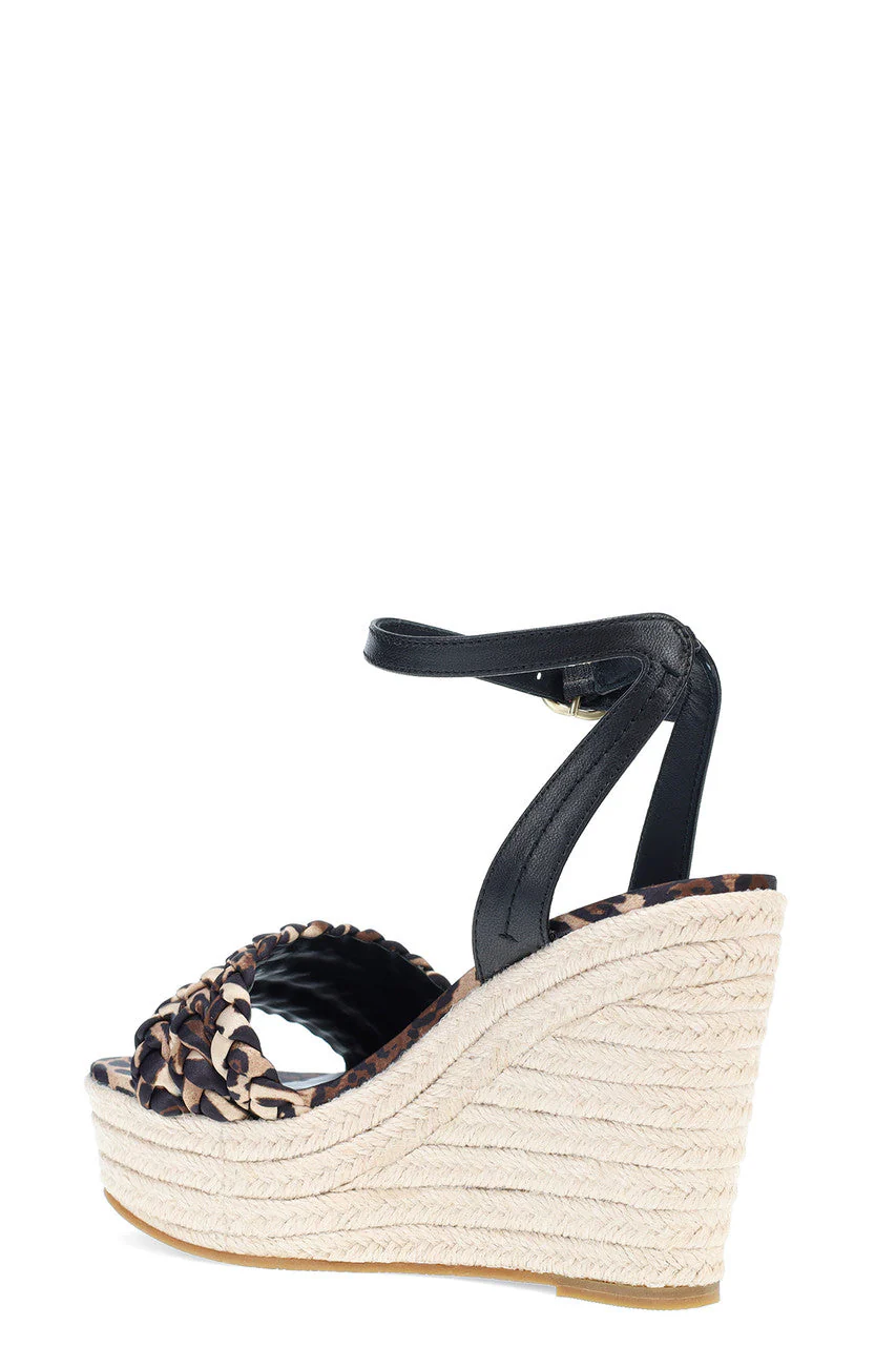 Rae Luxe Leopard Hinami Braided Wedge Sandals - Image 2
