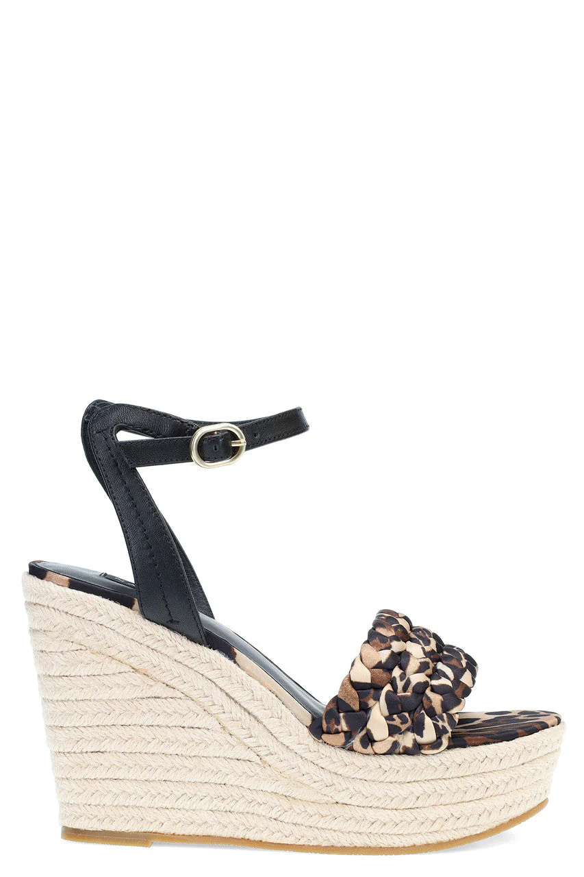 Rae Luxe Leopard Hinami Braided Wedge Sandals - Image 3