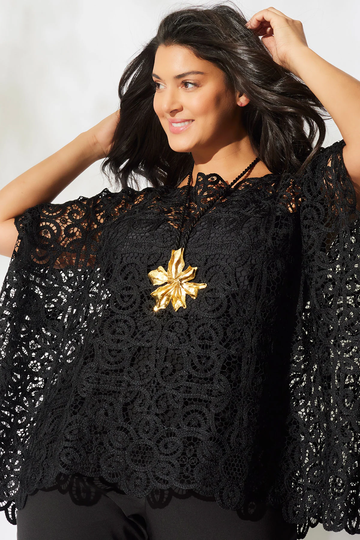 Raffia Lace Caftan Top - Image 6