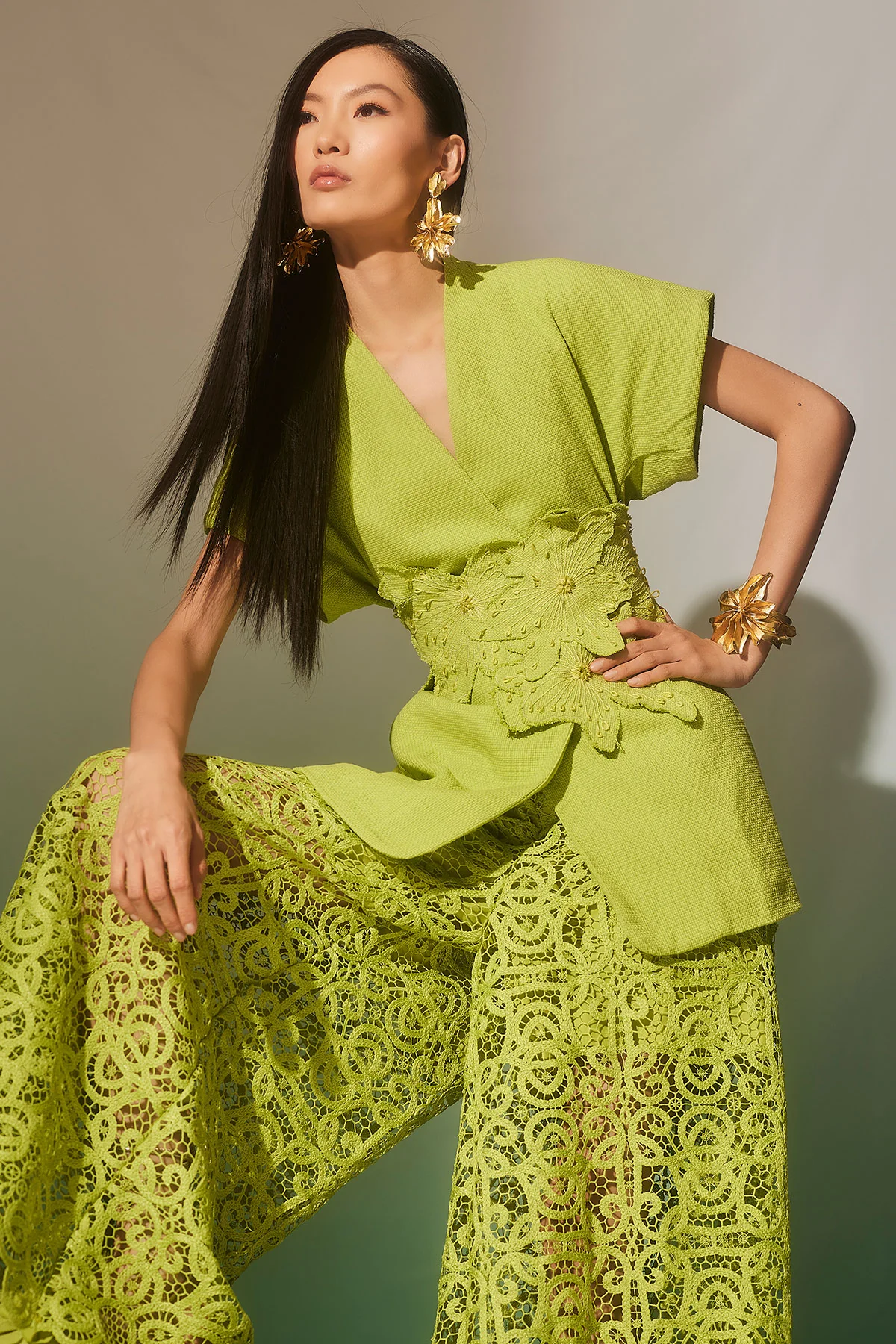 Raffia Lace Palazzo Pants - Image 4