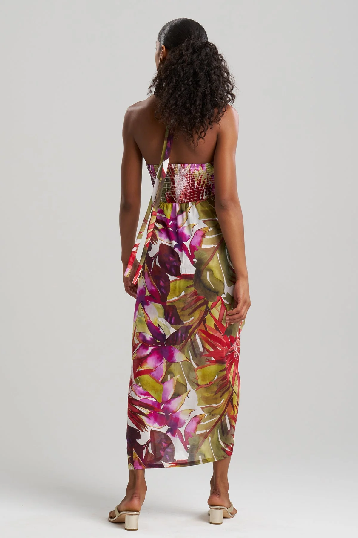 Rainforest Cotton Maxi Halter Dress - Image 3