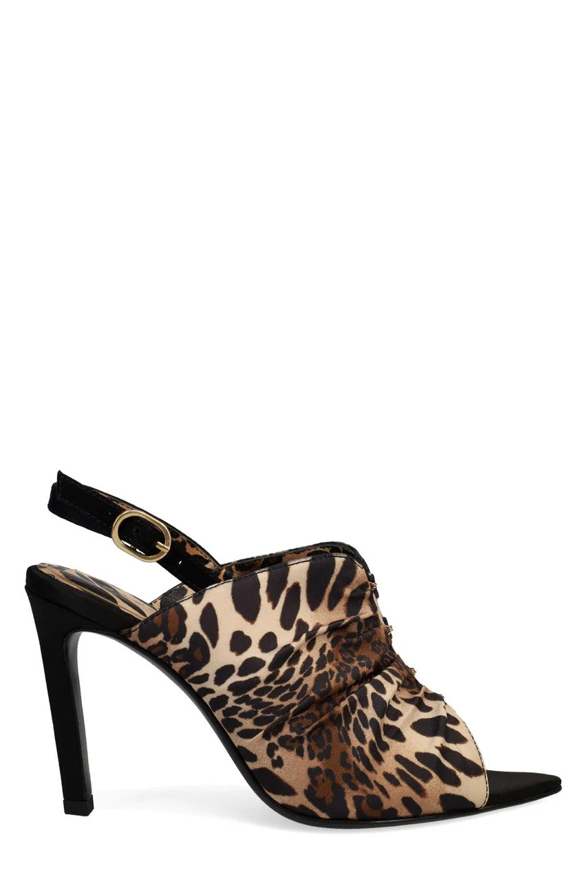 Reen Luxe Leopard Satin Open Toe Sling - Image 3