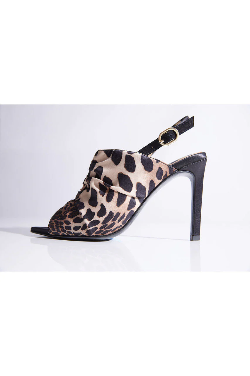 Reen Luxe Leopard Satin Open Toe Sling - Image 7