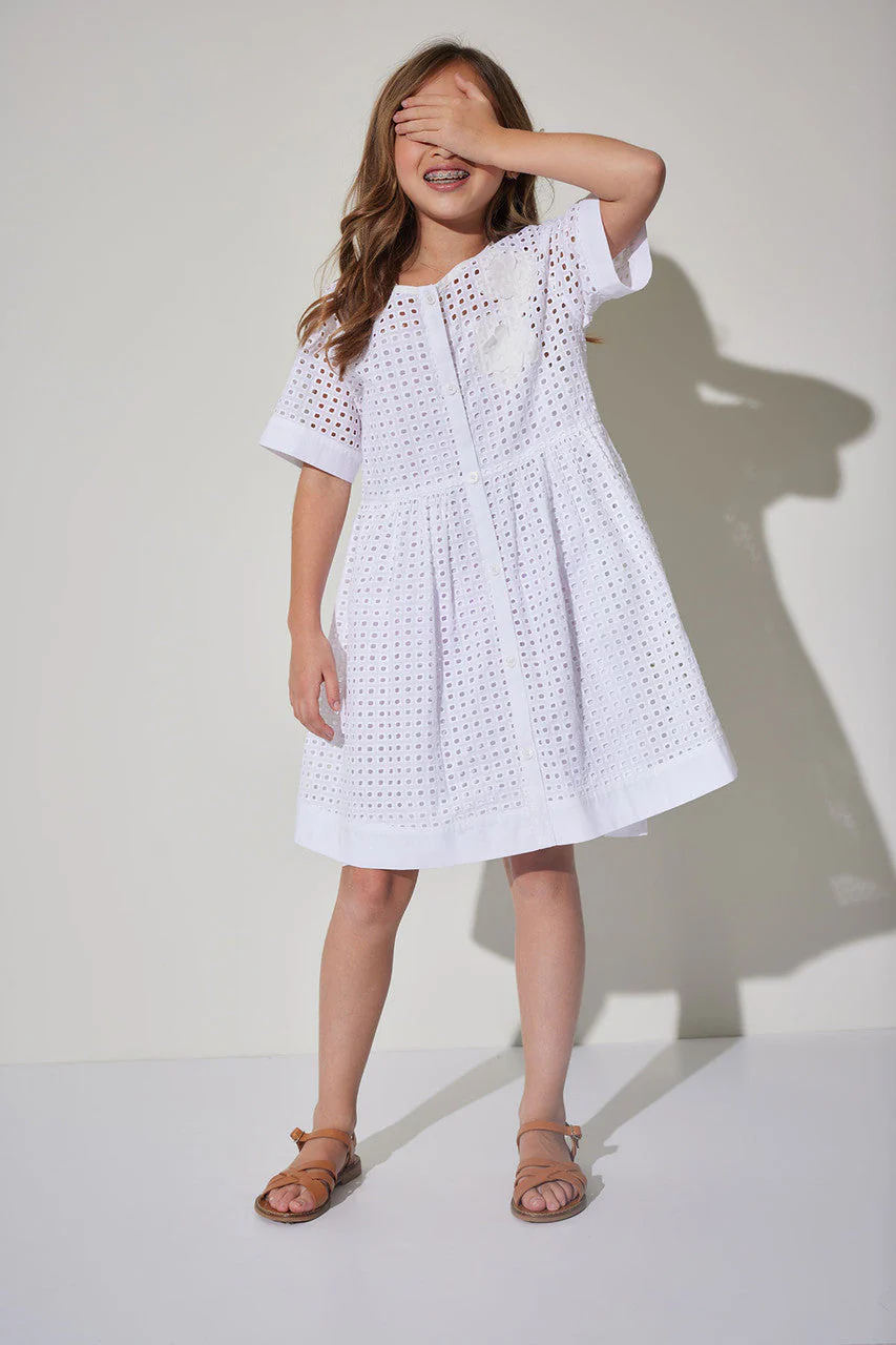 Relaxed Eyelet Cotton Poplin Dress - Image 2