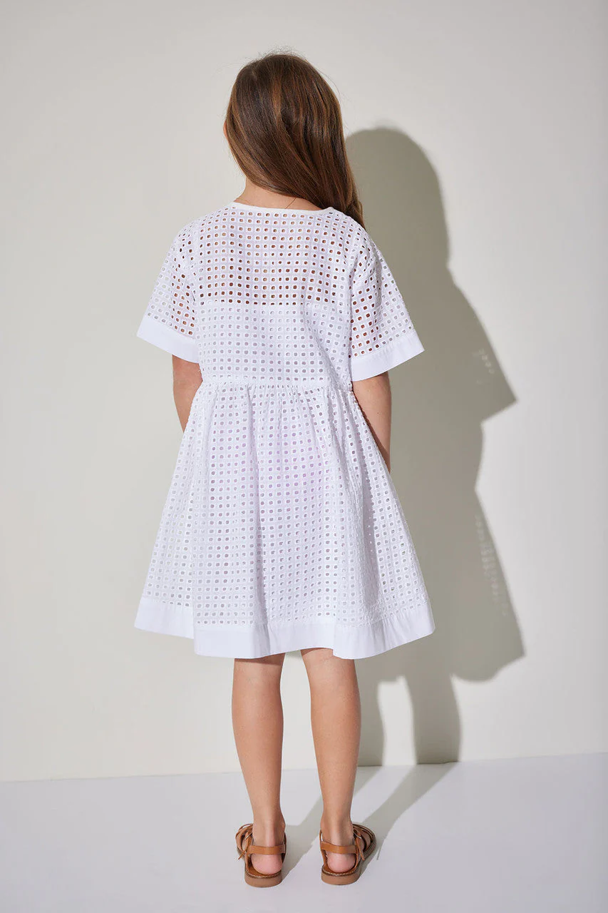 Relaxed Eyelet Cotton Poplin Dress - Image 3