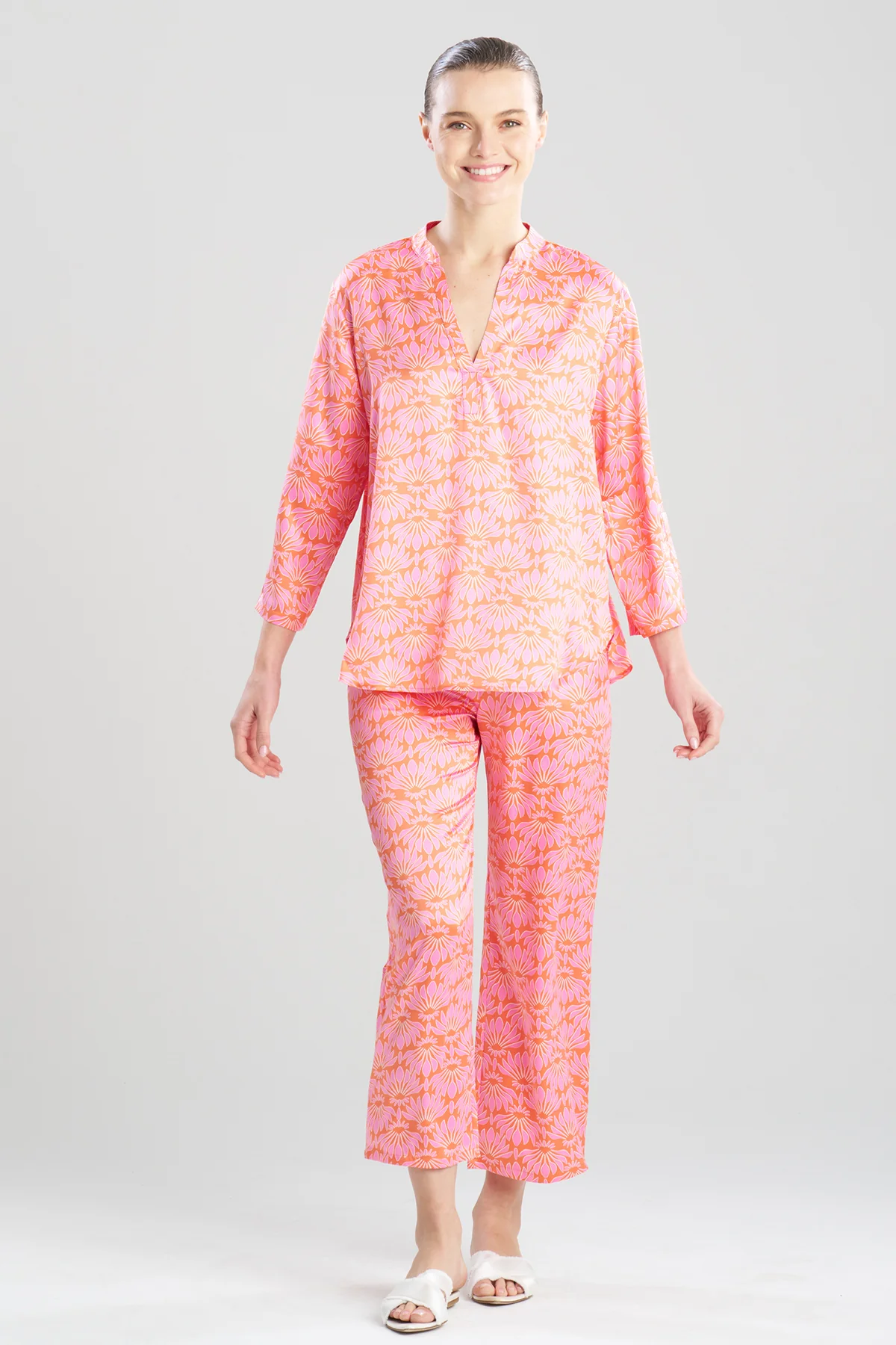 Rhythm Printed Satin Mandarin PJ