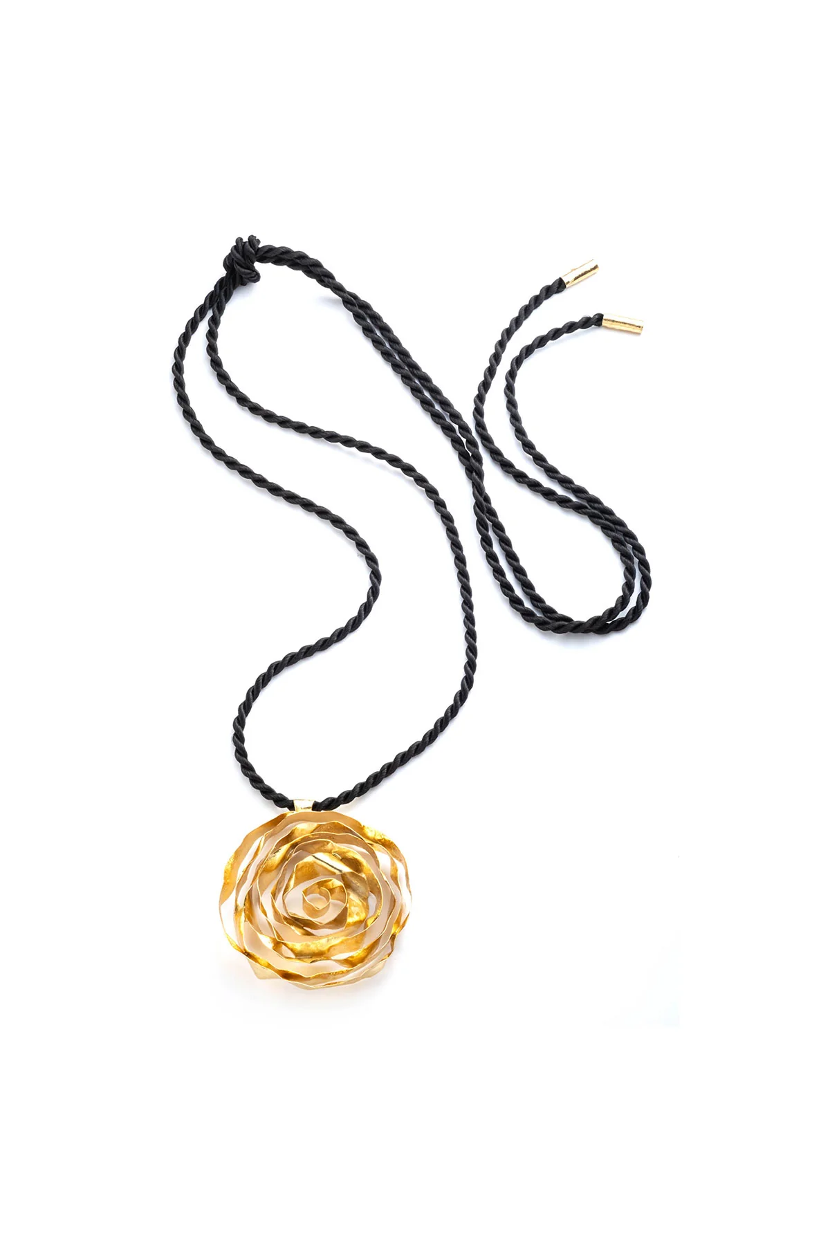 Rosette Gold Plated Pendant Necklace
