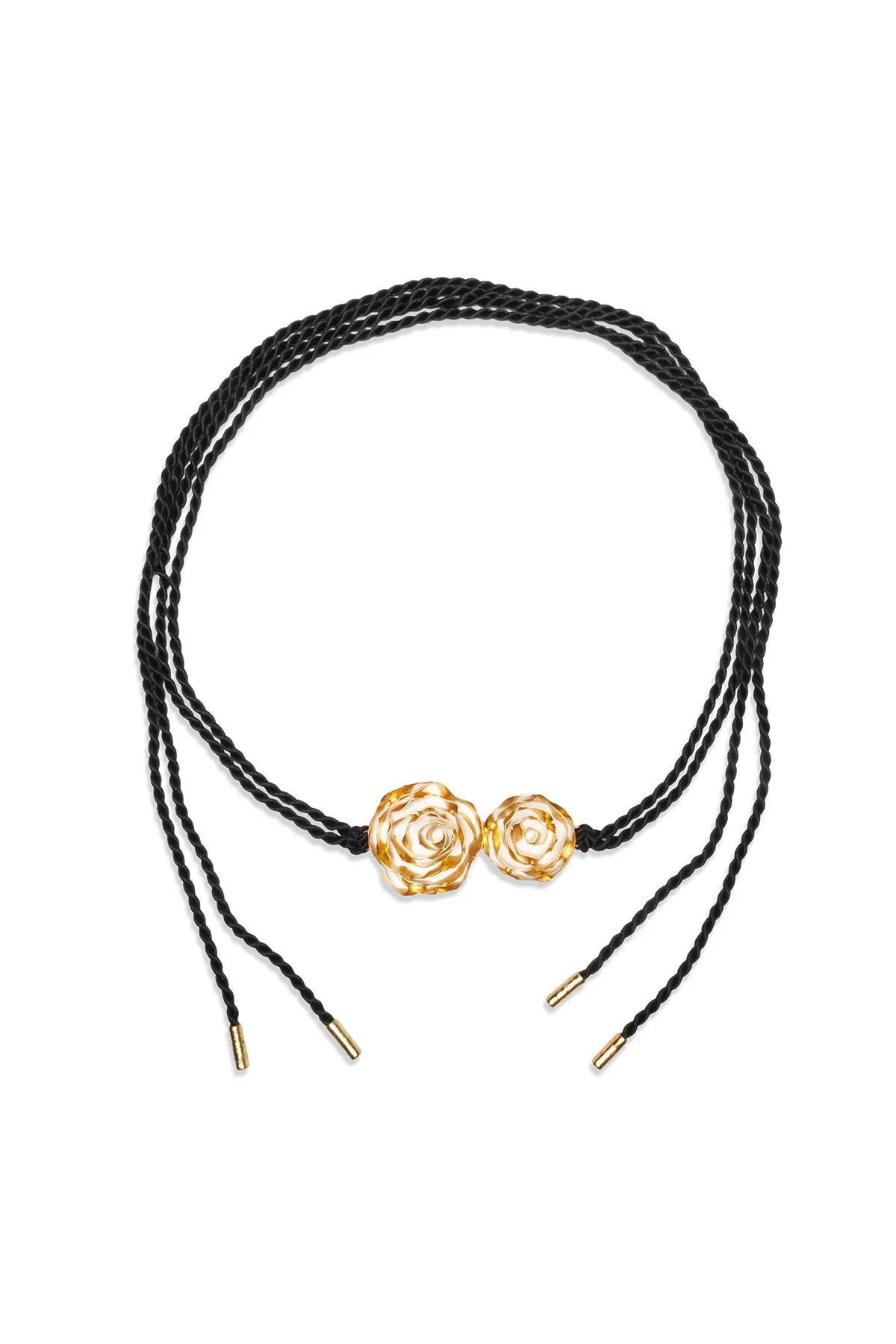 Rosette Gold Plated Pendant Rope Belt