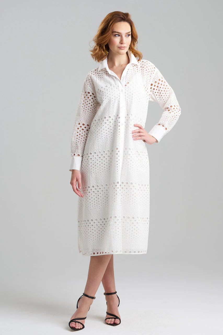 Round Eyelet Oversized Shirtdress