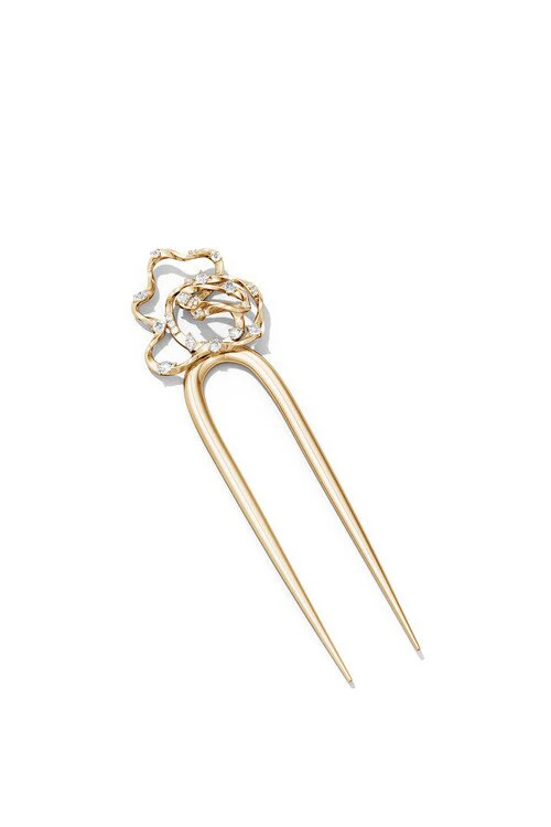 Runway Collection Sakura Dispersed White Topaz Hair Pin
