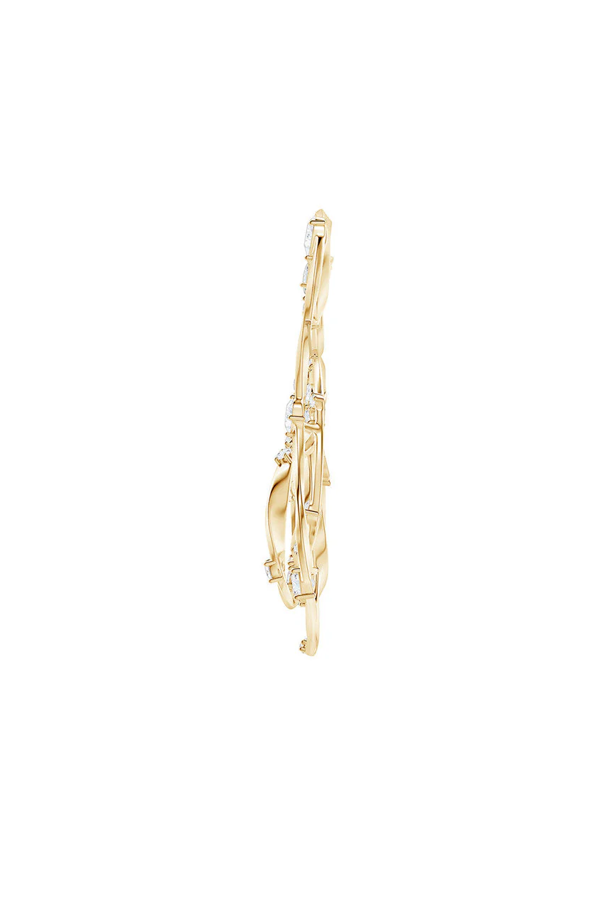 Runway Collection Sakura White Topaz Gold Brooch - Image 3