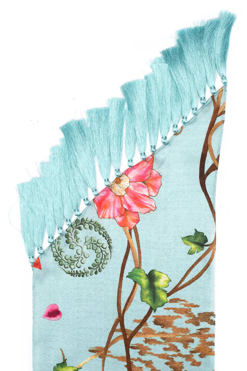 Saito Silk Fringe Scarf - Image 3