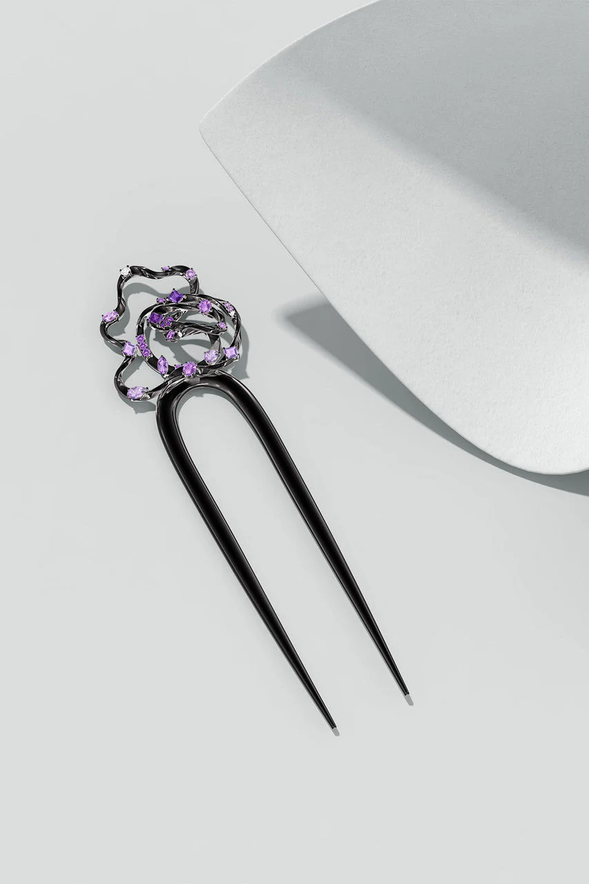 Sakura Dispersed Amethyst Ombre Hair Pin - Image 4