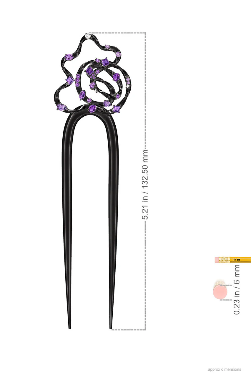 Sakura Dispersed Amethyst Ombre Hair Pin - Image 7