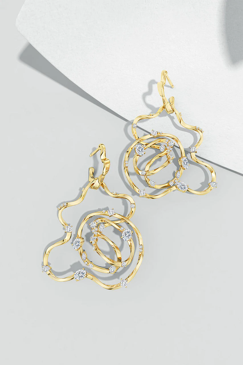 Sakura Dispersed Diamond Hoop Earrings