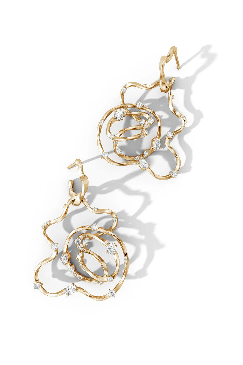 Sakura Dispersed Diamond Hoop Earrings - Image 2