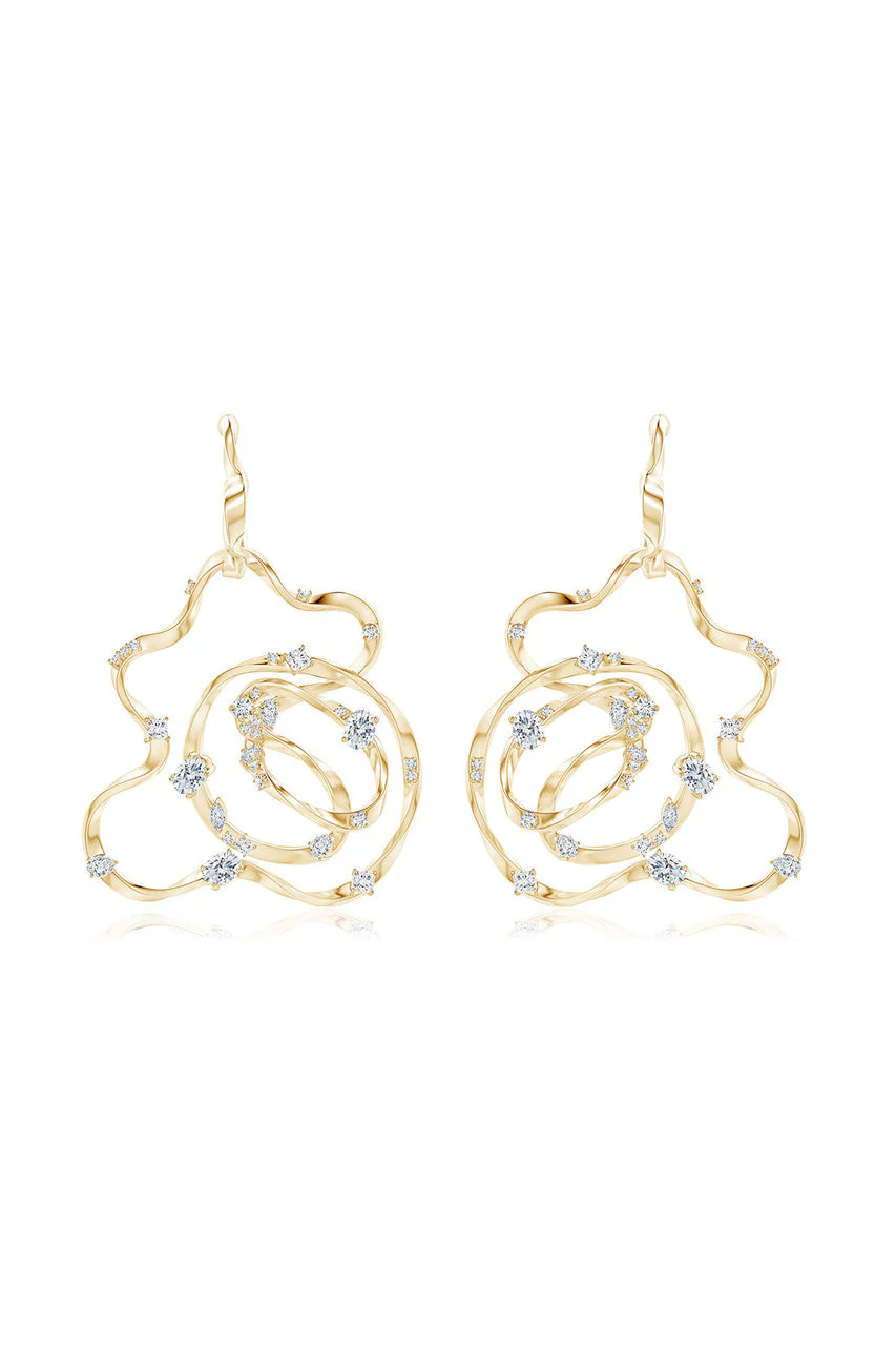 Sakura Dispersed Diamond Hoop Earrings - Image 3