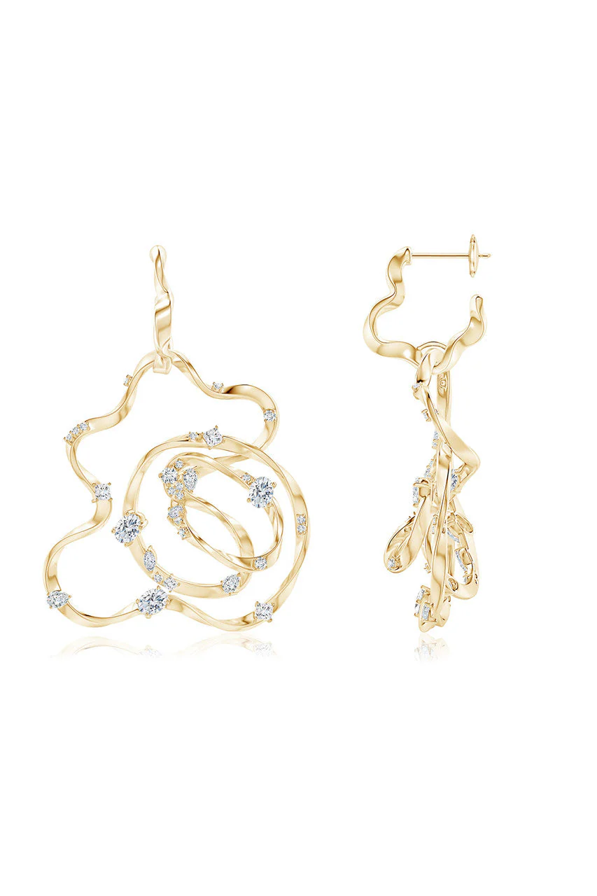 Sakura Dispersed Diamond Hoop Earrings - Image 4