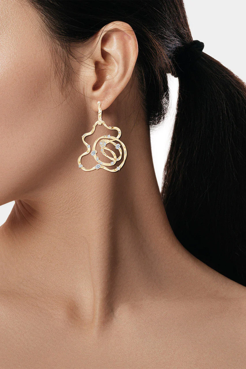 Sakura Dispersed Diamond Hoop Earrings - Image 6