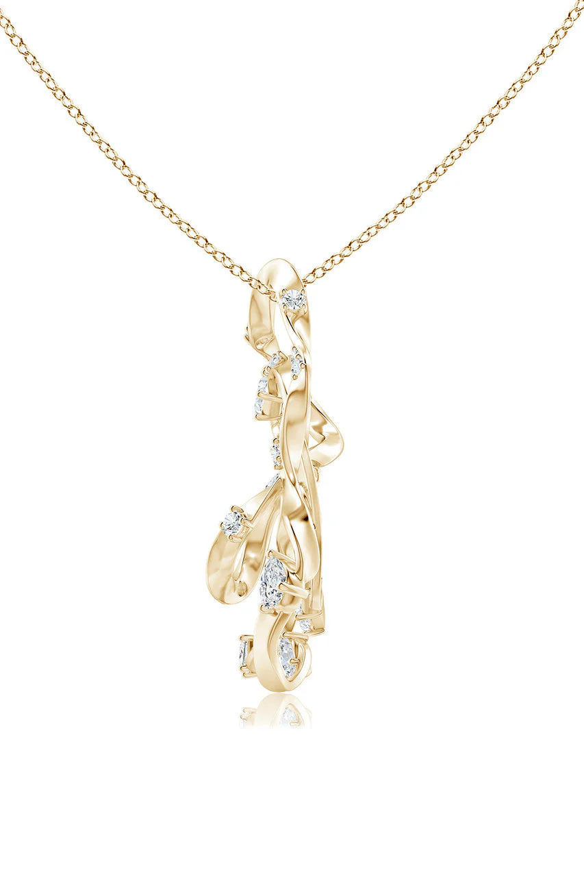 Sakura Dispersed Diamond Pendant Necklace - Image 5