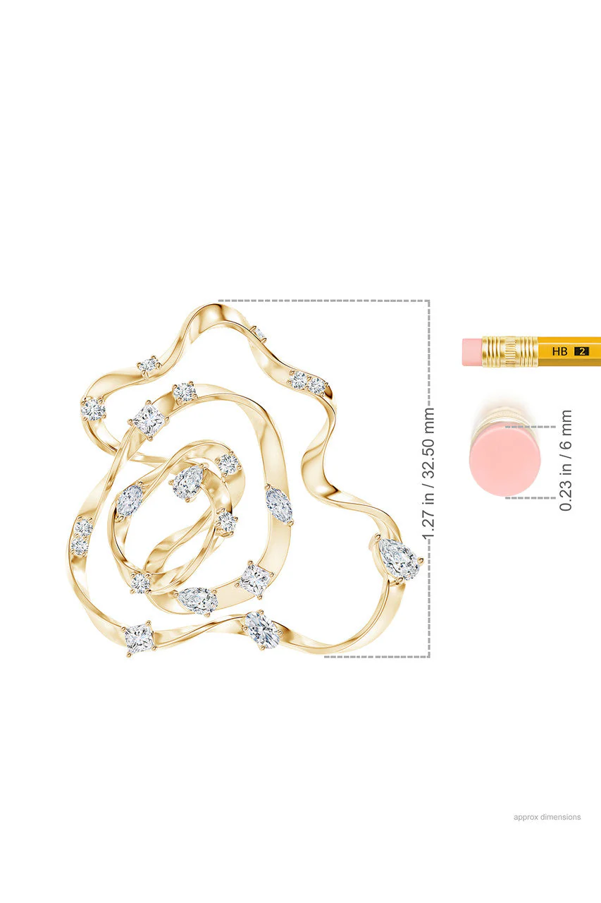 Sakura Dispersed Diamond Pendant Necklace - Image 8