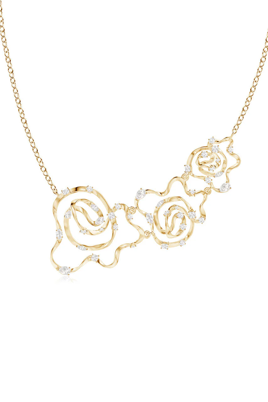 Sakura Dispersed White Topaz Asymmetrical Necklace - Image 6