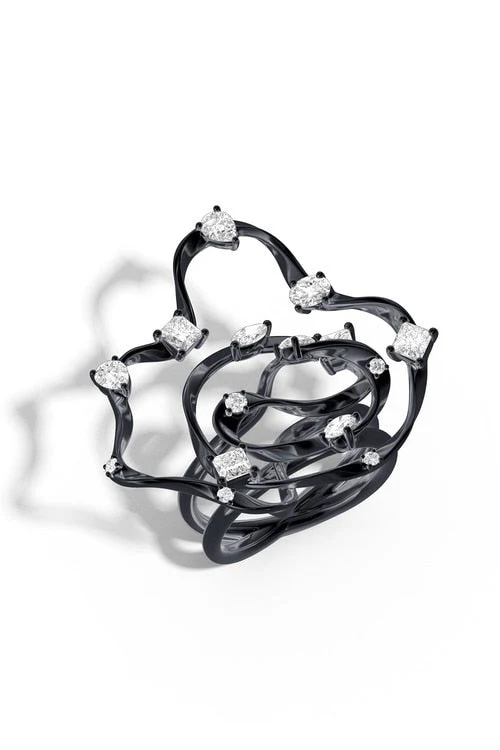 Sakura Dispersed White Topaz Cocktail Ring - Image 15