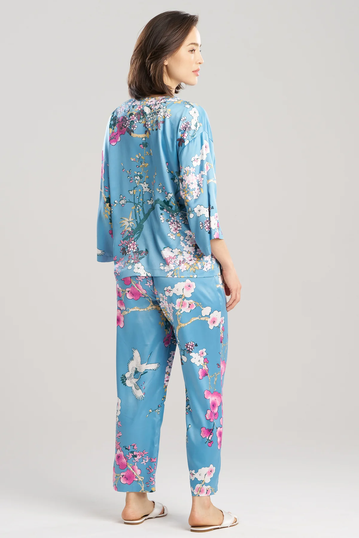 Sakura Satin Mandarin Collar PJ - Image 2