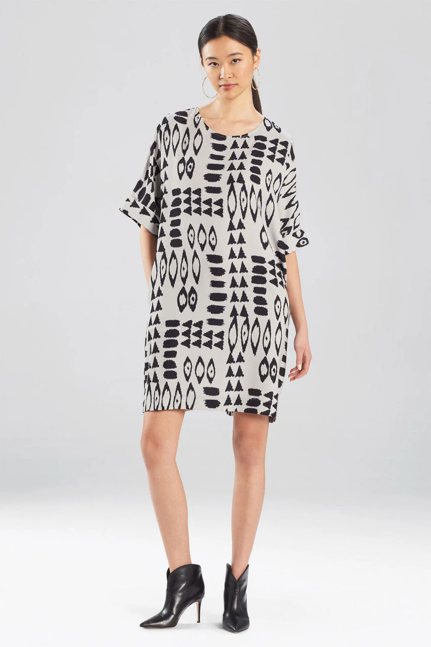 Samarkand-Fluid Crepe T-Shirt Dress - Image 2