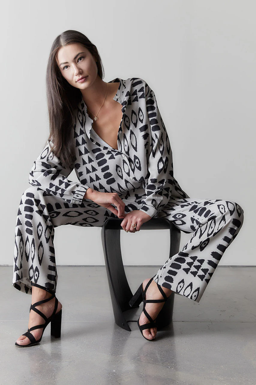Samarkand-Fluid Crepe Tunic Shirt - Image 2