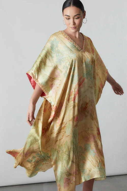 Sansui Beaded Silk Caftan - Image 8