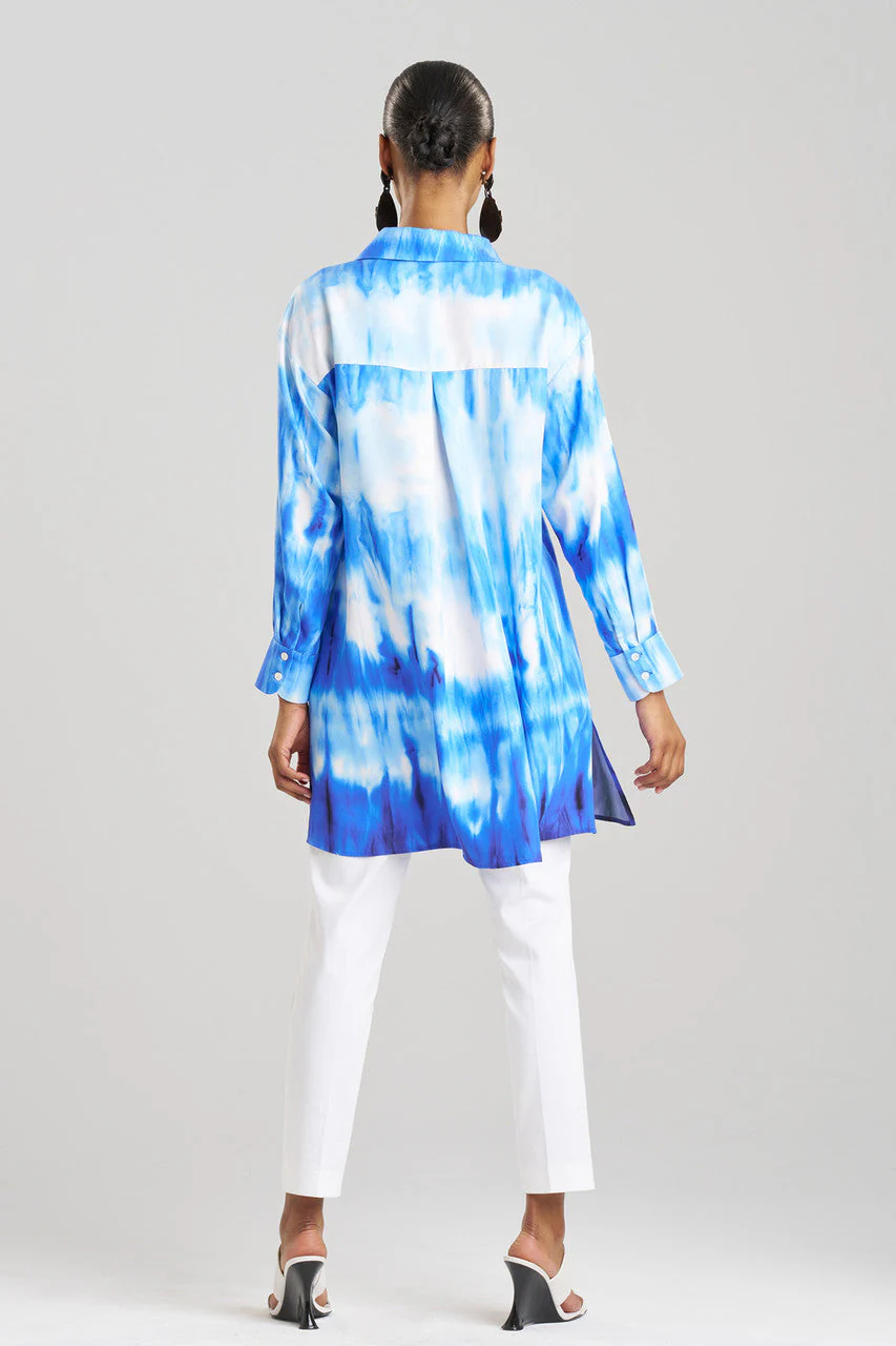 Santorini Printed Cotton Silk Oversized Shirt - Image 3