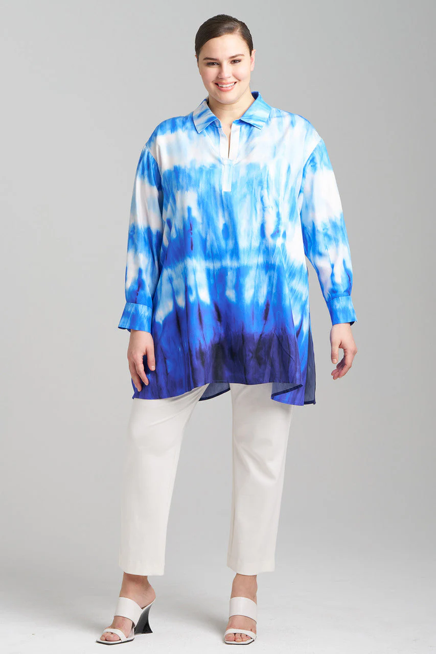 Santorini Printed Cotton Silk Oversized Shirt - Image 4