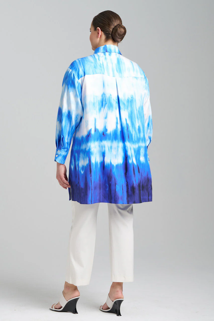 Santorini Printed Cotton Silk Oversized Shirt - Image 5