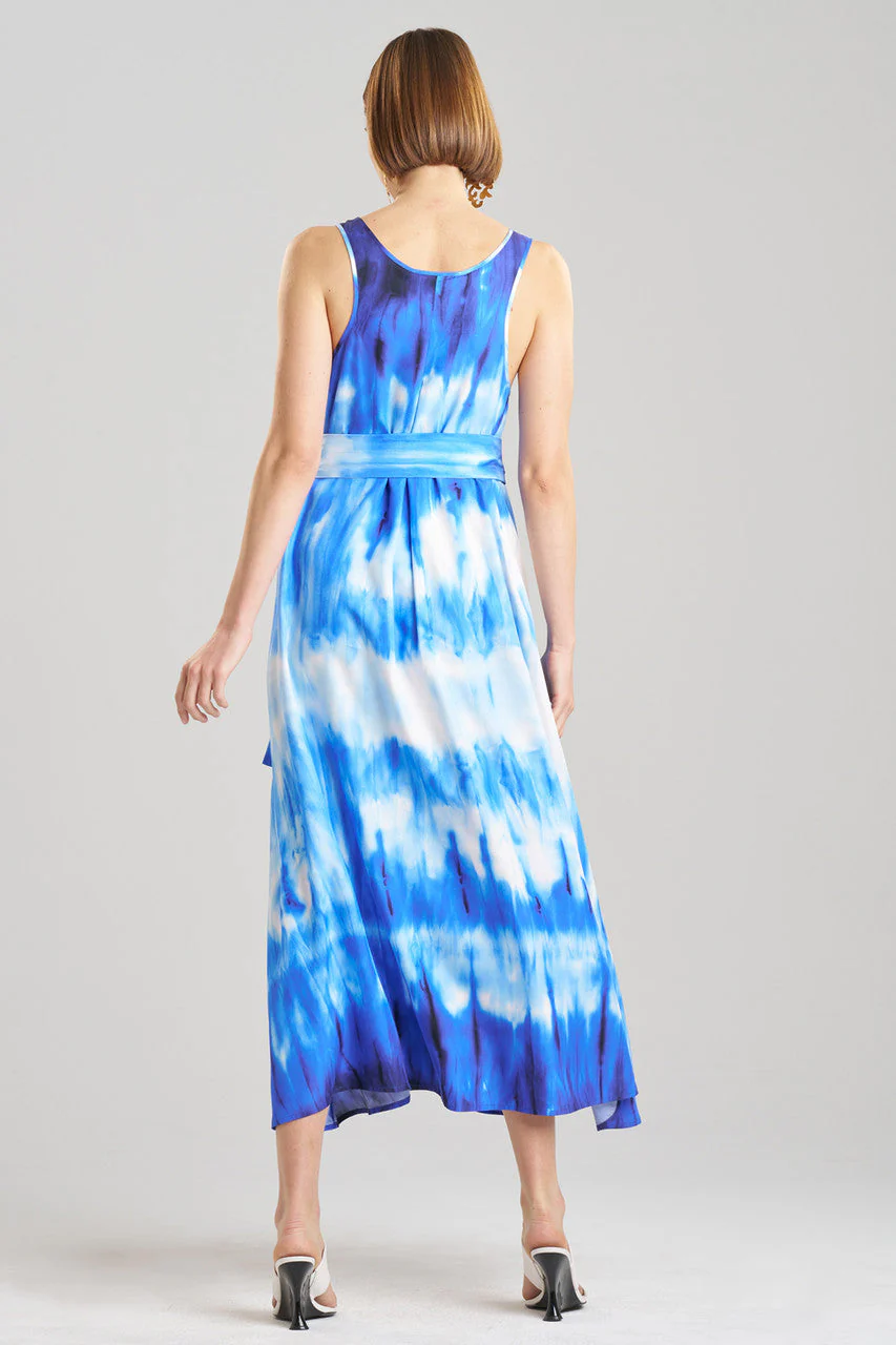 Santorini Printed Cotton Silk Trapeze Tank Dress - Image 3