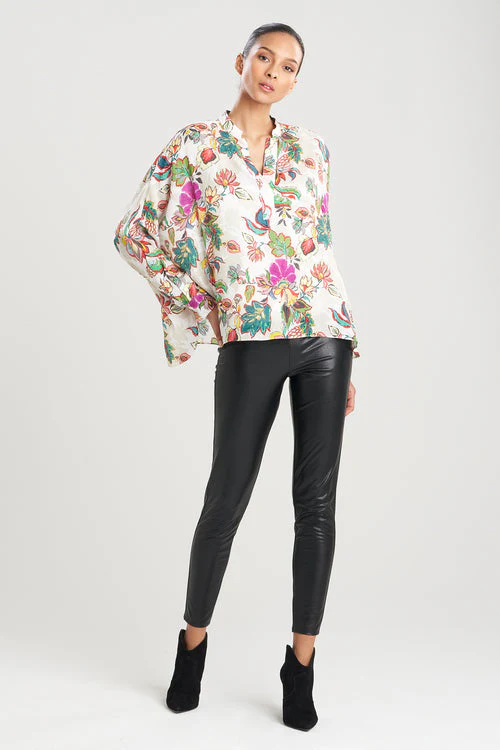 Sayuri Viscose Silk Crepê de Chine Caftan Shirt - Image 12
