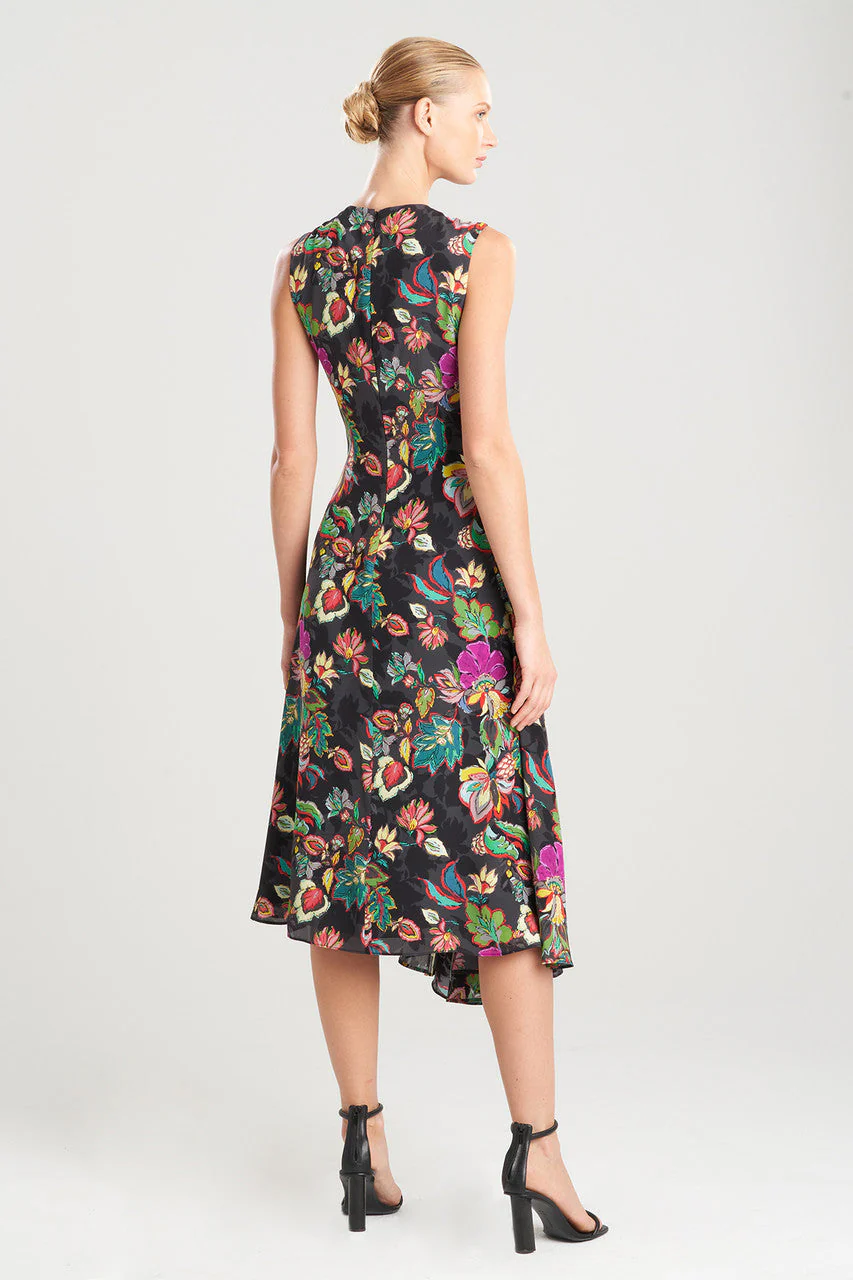 Sayuri Viscose Silk Crepê de Chine Side Drape Dress - Image 3
