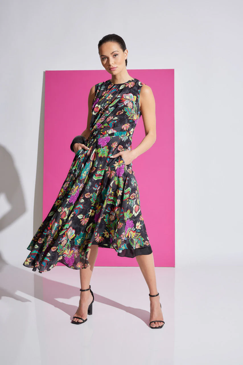 Sayuri Viscose Silk Crepê de Chine Side Drape Dress - Image 5